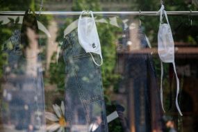 Medical masks and jeans