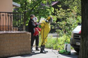 Disinfection in the Darnytsia orphanage-boarding school for girls in Kiev