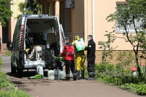 Disinfection in the Darnytsia orphanage-boarding school for girls in Kiev