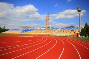Treadmills and spectator stands at the stadium