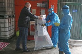 Disposal of medical masks and gloves