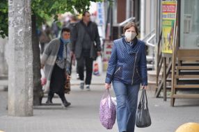 Woman in a medical mask