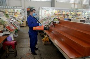 Disinfection of the trade counter