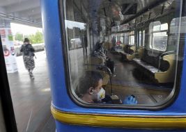 Passengers in a subway car