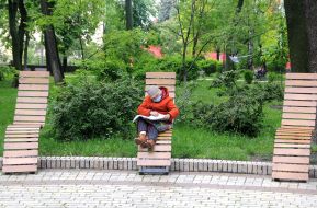 Woman in a medical mask
