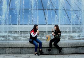 Launch of light and music fountains on Independence Square in test mode