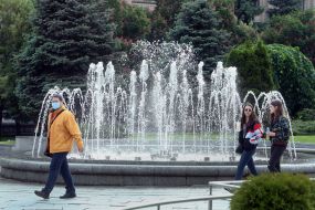 Launch of light and music fountains on Independence Square in test mode