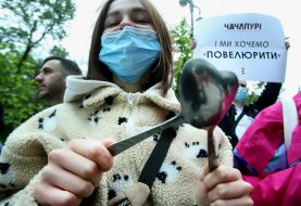 Rally of owners and employees of food establishments