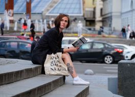 Girl is  reading a book