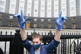 The action near the building of the Cabinet