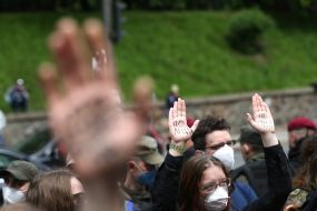 The action near the building of the Cabinet