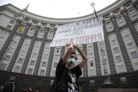 The action near the building of the Cabinet