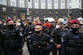 The action near the building of the Cabinet