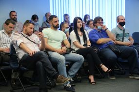 Oleksandr At the press conference of Alexander Dubinsky in UNIAN