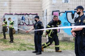 The consequences of the explosion in a residential building in Darnytskyi district of Kiev