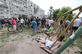 The consequences of the explosion in a residential building in Darnytskyi district of Kiev