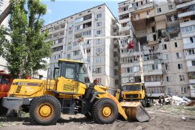 Liquidation of consequences of explosion in a residential building in Kiev