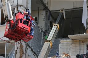 Liquidation of consequences of explosion in a residential building in Kiev