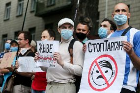 Action "Stop the dictatorship!" near the embassy of Belarus