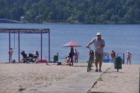 People resting on the beach