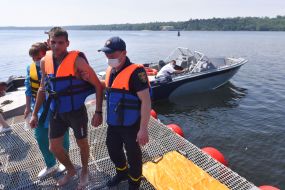 Lifeguards on the Central beach of Zaporozhye