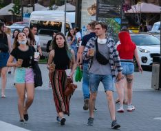 Young people with drinks in their hands