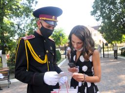 Graduate with QR-coded certificate