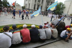 Termless protest action of miners from different regions of Ukraine in Kiev