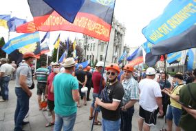 Termless protest action of miners from different regions of Ukraine in Kiev
