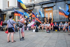 Termless protest action of miners from different regions of Ukraine in Kiev