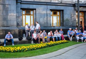 Termless protest action of miners from different regions of Ukraine in Kiev