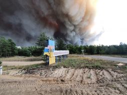 Smoke from fires over Severodonetsk