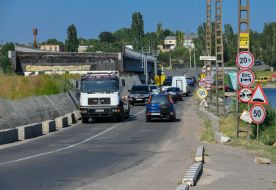 Cars on the road in the Black Sea