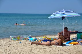 People resting on the beach