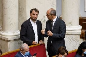 Deputies Andrei Parubiy and Vladimir Vyatrovich