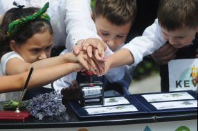 Solemn ceremony of special redemption of a postage stamp