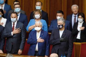 Andriy Yermak, Leonid Kravchuk  and Petro Poroshenko