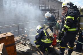 Fire on the ship "Yuri Olefirenko" in Nikolaev