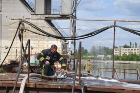 Fire on the ship "Yuri Olefirenko" in Nikolaev