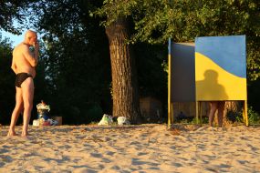 A man near the changing room