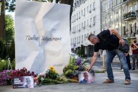 Unveiling of the memorial to Pavel Sheremet
