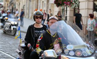 The participants of the Motor Race of Unity in Lviv