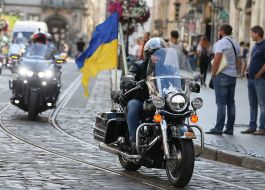 Участники "Мотопробега единства" во Львове