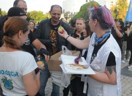 The participants of the Rally of unity" in Kiev