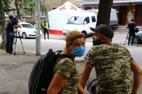 Cadets near the KPI dormitory
