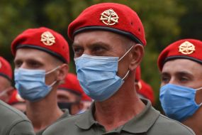 Soldiers of the 55th separate artillery brigade "Zaporizhzhya Sich"