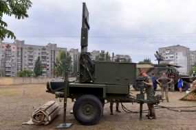 Soldiers of the 55th separate artillery brigade "Zaporizhzhya Sich"