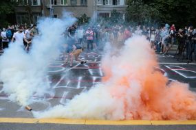 Action on the anniversary of the attack on Gandziuk at the Interior Ministry