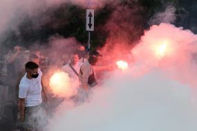 Action on the anniversary of the attack on Gandziuk at the Interior Ministry