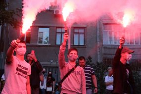 Action on the anniversary of the attack on Gandziuk at the Interior Ministry